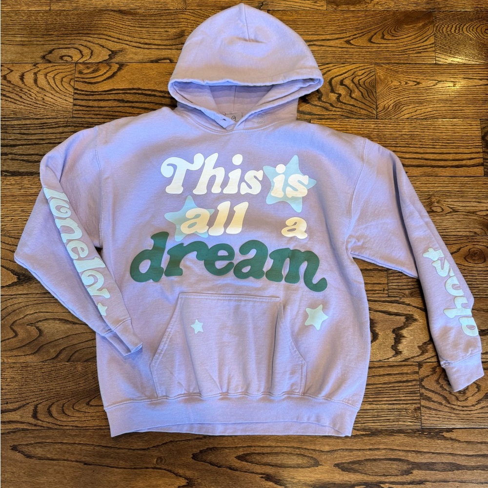 Lonely Ghost Purple Hoodie with Dream Print - Large